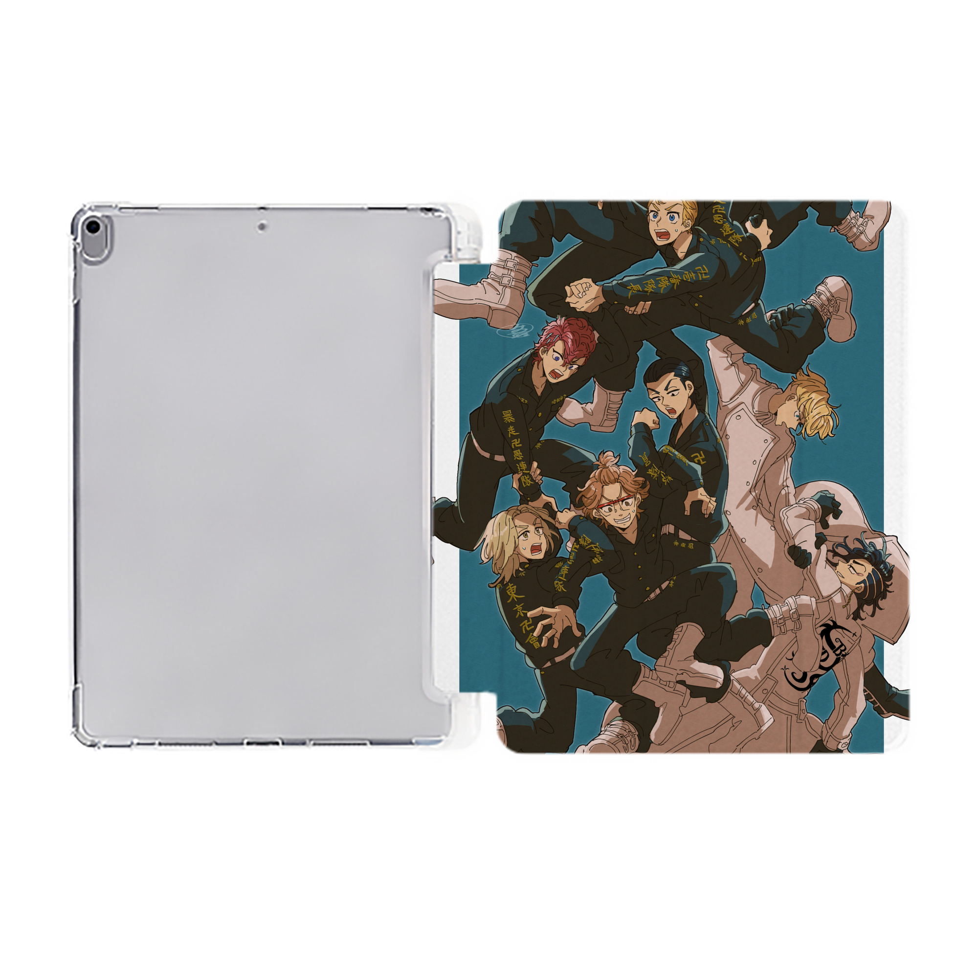 （画像用） 東京リベンジャーズ Tokyo Revengers IPad ケース ペン収納付き 三つ折りスタンド PUレザー×シリコン 対応機種9.5/10.5/10.9インチ